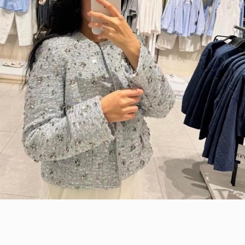 Zara silver tweed blazer - Picture 4 of 4